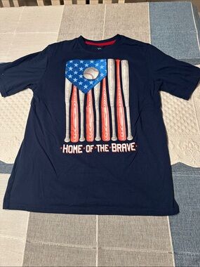 Boys Navy 'Home of the Brave' Baseball Graphic Tee
